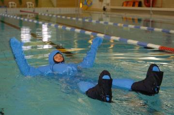 Pasi testing the dry suit.