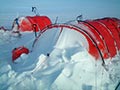 Camp in snow